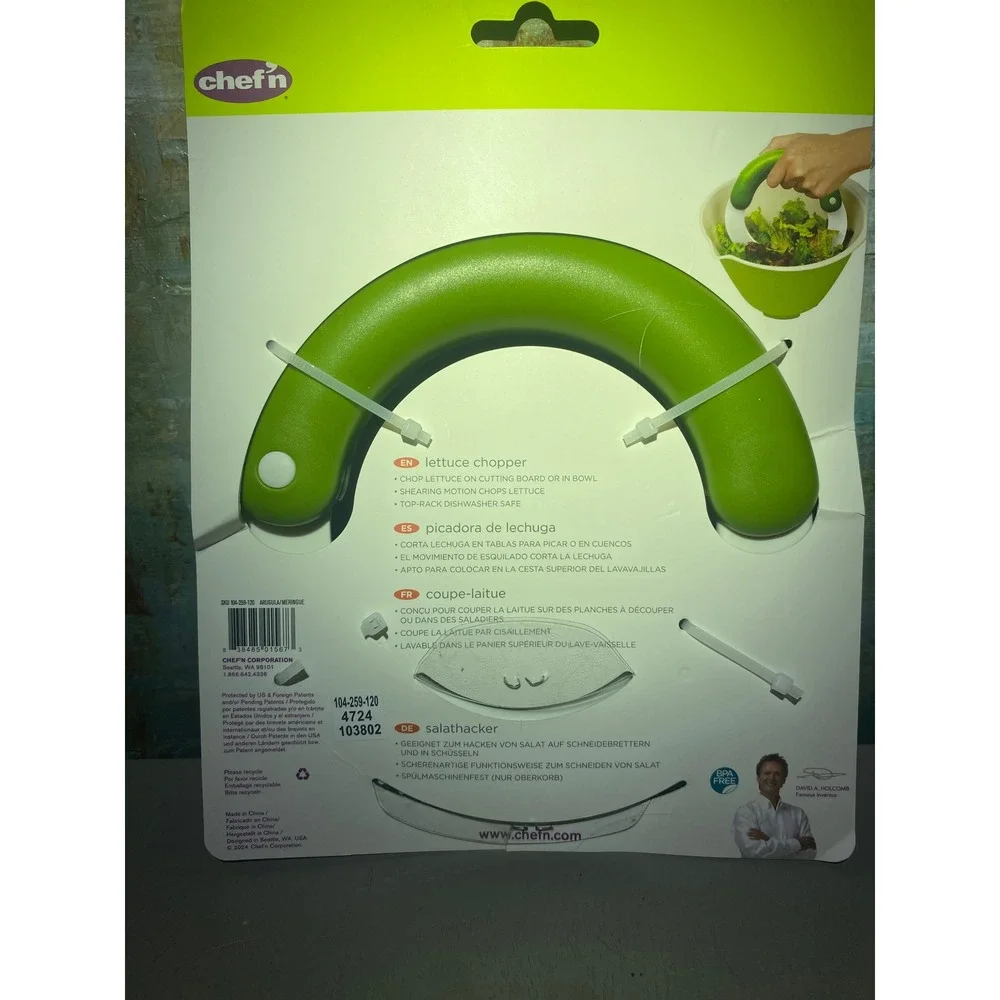 Chef'n Salad Shears Lettuce Chopper Green White Dual Blade Kitchen Tool‎ New